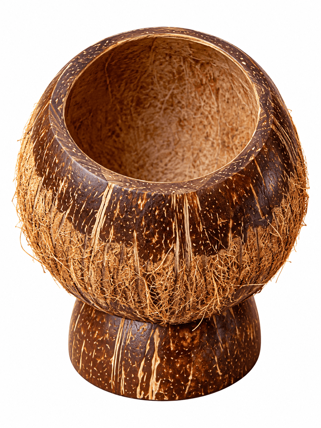Handcrafted Coconut Shell Pedestal Bowl & Planter Cup